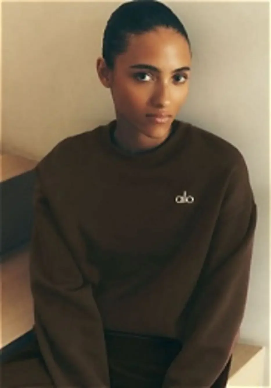 Alo Accolade Crew Neck pullover, Brownstone